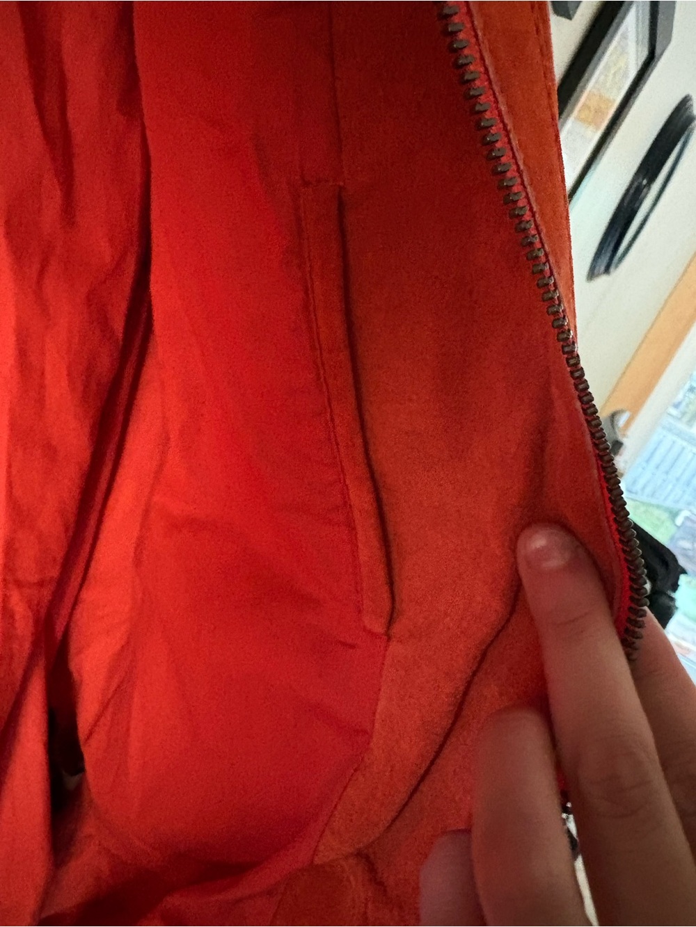 Danier Orange leather Hooded Utility Jacket - Picture 13 of 14